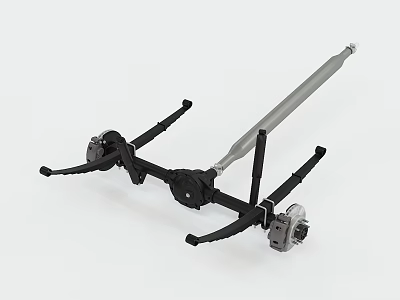Helicopter Mechanical Components With Black Metal Structure And Silver Drive Shaft 3d model