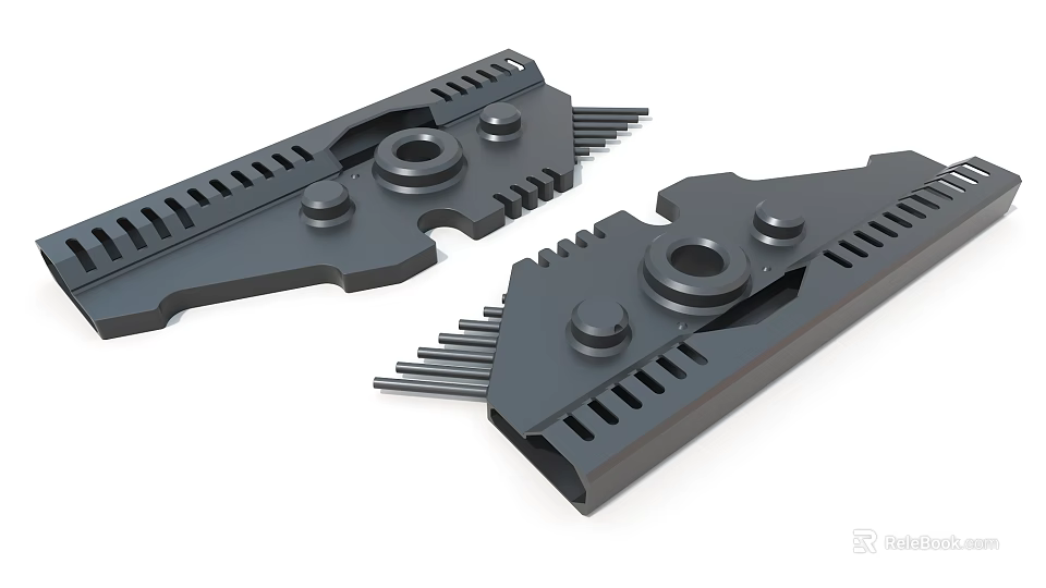 High Quality Industrial Equipment Precision Metal Components With Engineered Holes And Bolt Structures 3d model 