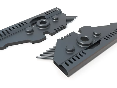 High Quality Industrial Equipment Precision Metal Components With Engineered Holes And Bolt Structures 3d model