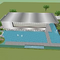 Modern Sales Office Architecture Exhibition Hall Architecture Art Gallery Architecture 3d model