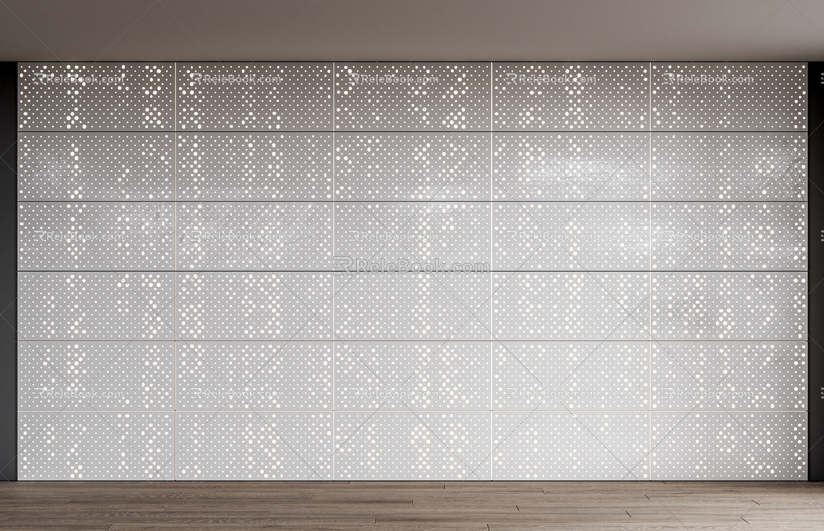 Modern background wall punching transparent plate background wall metal punching plate perforated plate metal plate 3d model