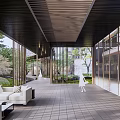 Modern Garden Landscape Design With Lush Trees Winding Paths And Water Features