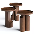Wooden Coffee Tables With Round Top And Unique Modern Structure Design