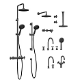 Black Bathroom Shower Head Set With Handheld Sprayer And Faucet Components 3d model