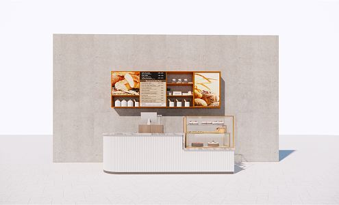 modern cash register supermarket shelf 3d model