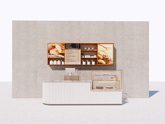 modern cash register supermarket shelf 3d model