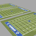 American Football Field Layout With Team Logos Yard Markers And End Zone Designs