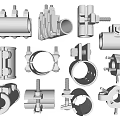 Various Metal Pipe Fittings Including Connectors Clamps And Joints For Industrial Use