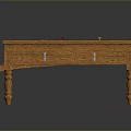 Wooden Billiard Table With Green Felt Surface Cues Balls And Drawer Storage