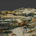 Beach Stone Rock Block Stone Beach 3d model
