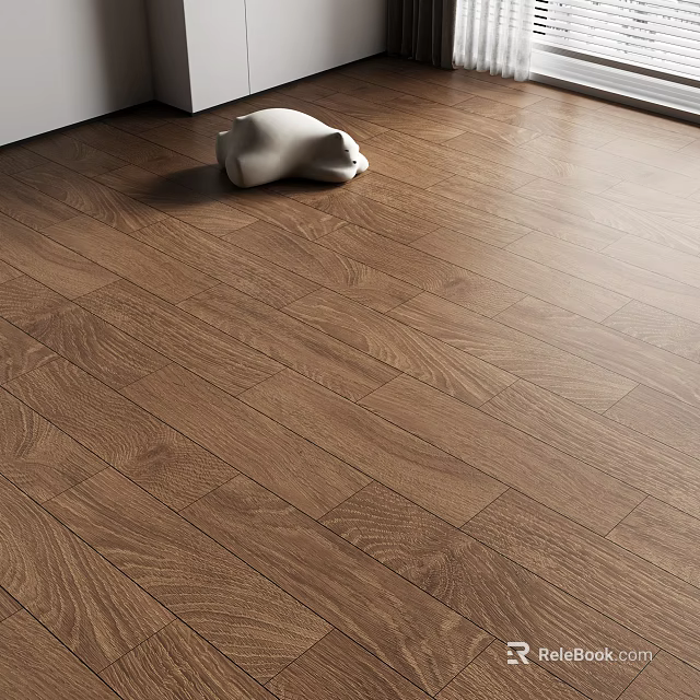 Hardwood Flooring In Warm Tone With Natural Texture And Modern Decor 3d model 