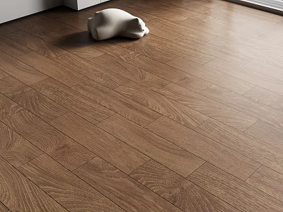 Hardwood Flooring In Warm Tone With Natural Texture And Modern Decor 3d model