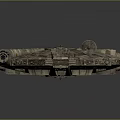 Detailed Sci Fi Spaceship Model With Vintage Exterior And Engine Parts