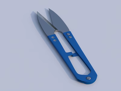 Blue Scissors Household Tool With Metal Blades And Comfortable Grip For Daily Use 3d model