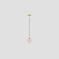 Modern Transparent Glass Pendant Lights With Cracked Texture And Gold Base