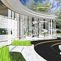 Modern Gallery Frame Special-shaped Landscape Gallery Frame Residential Quarter Leisure Gallery Frame Atrium Two-story Corridor Rotating Stair Observation Platform 3d model