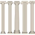Ancient Roman Columns In Classical Style With Fluted Shafts And Ornate Capitals