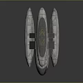 Futuristic Transport Craft With Multi Layered Streamlined Structure And Illuminated Details