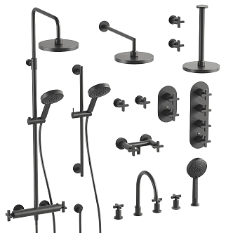 Modern shower faucet bathroom hardware 3d model