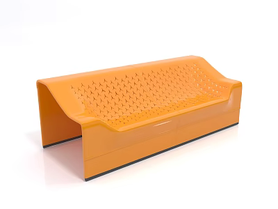 Modern Orange Outdoor Sofa With Perforated Design For Garden Patio Seating 3d model