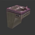 Indoor Water Fountain Design With Stainless Steel Surface Faucet And Brown Base
