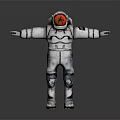 Game Movie Character In White Space Suit With Red Helmet Open Arms Pose