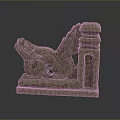 Intricate Traditional Chinese Stone Dragon Carving Architectural Decorative Ornament Piece