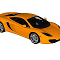 Yellow Sports Car With Sleek Aerodynamic Body And Black Alloy Wheels