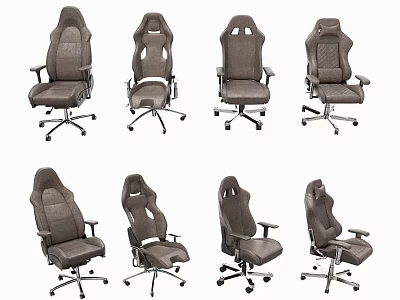 Various Styles Of Ergonomic Office Chairs With Swivel Base And Adjustable Features 3d model