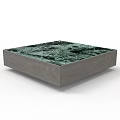 Modern Minimalist Coffee Table With Green Patterned Top And Gray Base 3d model