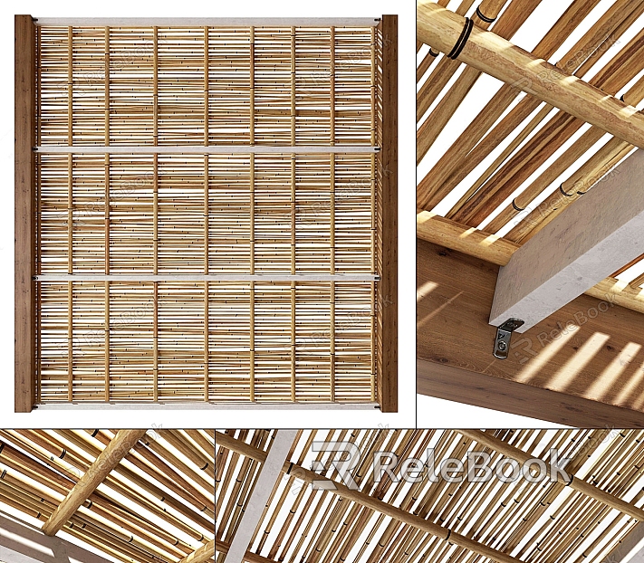 Modern ceiling bamboo ceiling bamboo pole decoration crane model