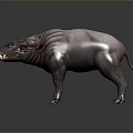 Mythical Fantasy Beast Game Movie Character With Large Tusks And Rough Skin