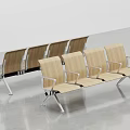 Modern Public Chairs in Various Colors Arranged in Indoor Space with Smooth Floor Reflection