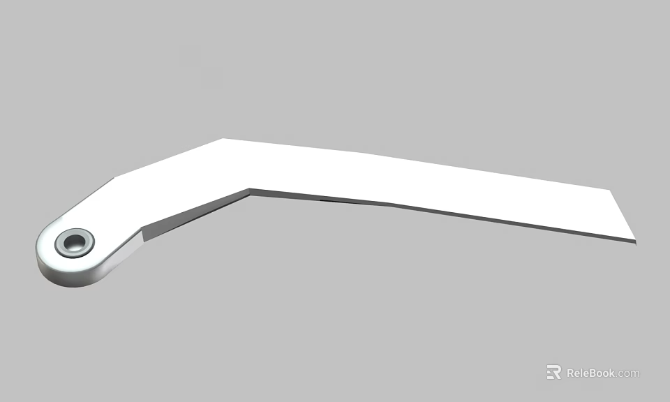 White Industrial Metal Bracket With Holed Design For Mechanical Support Component 3d model