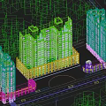 Modern High Rise Residential Buildings With Green Trees Entrance Square And Road