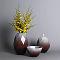 Ceramic Vessels With Lids Geometric Patterns Golden Decorations And Vases For Home Decor