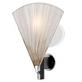 Modern Wall Lamp With Pleated Fabric Shade And Chrome Base Design 3d model