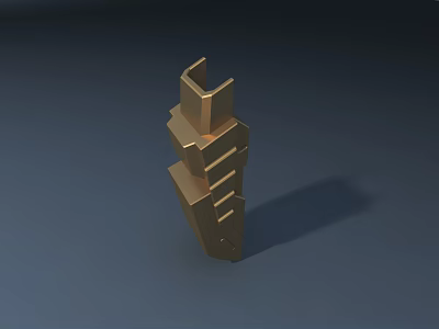 Golden Metal Road Facility with Multi Layered Design for Traffic Safety Support 3d model