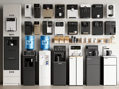 Diverse Modern Household Appliances Various Types Colors And Styles Displayed In Organized Arrangement 3d model
