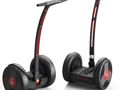 Modern Electric Hoverboard With Dual Wheels Black Frame And Red Accents 3d model