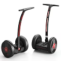 Modern Electric Hoverboard With Dual Wheels Black Frame And Red Accents 3d model