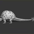 Detailed Armored Dinosaur Model Featuring Bulbous Body Spiked Tail And Textured Skin