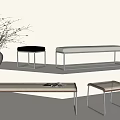 Bench Shoe Changing Stool Log Leather Bench 3d model