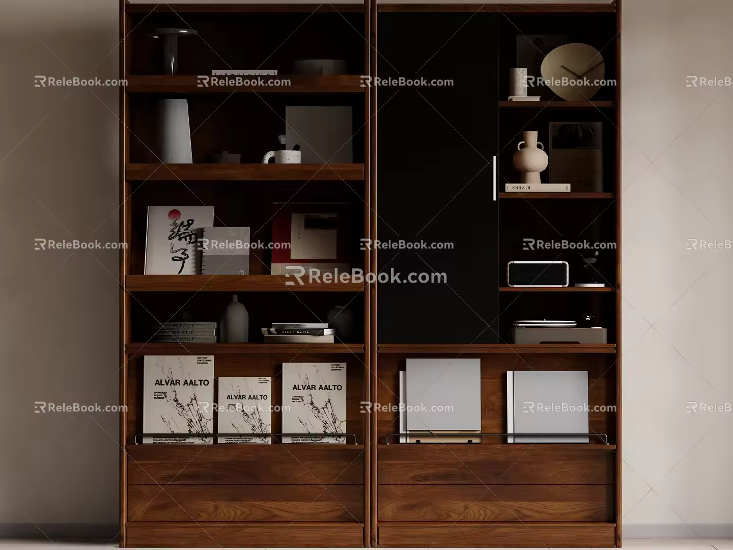 Middle Style Bookcase 3d model