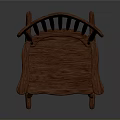 Classic Solid Wood Rocking Chair Featuring Curved Rockers And Vertical Slat Backrest Design