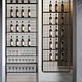 Modern Luxury Wine Cabinet Design With Metal Frame And Glass Doors Holding Wine Bottles
