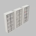 Stylish Glass Door Figure Display Cabinet With Shelves And Various Collectible Figures