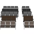 Modern Public Waiting Area Chairs With Gray Brown Seats And Metal Frames