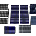Assorted Solar Panels Showcasing Diverse Grid Designs And Arrangements 3d model