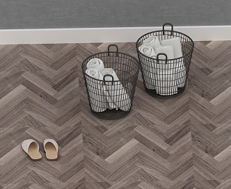 Modern Storage Basket Bath Clothes Bathroom 3d model